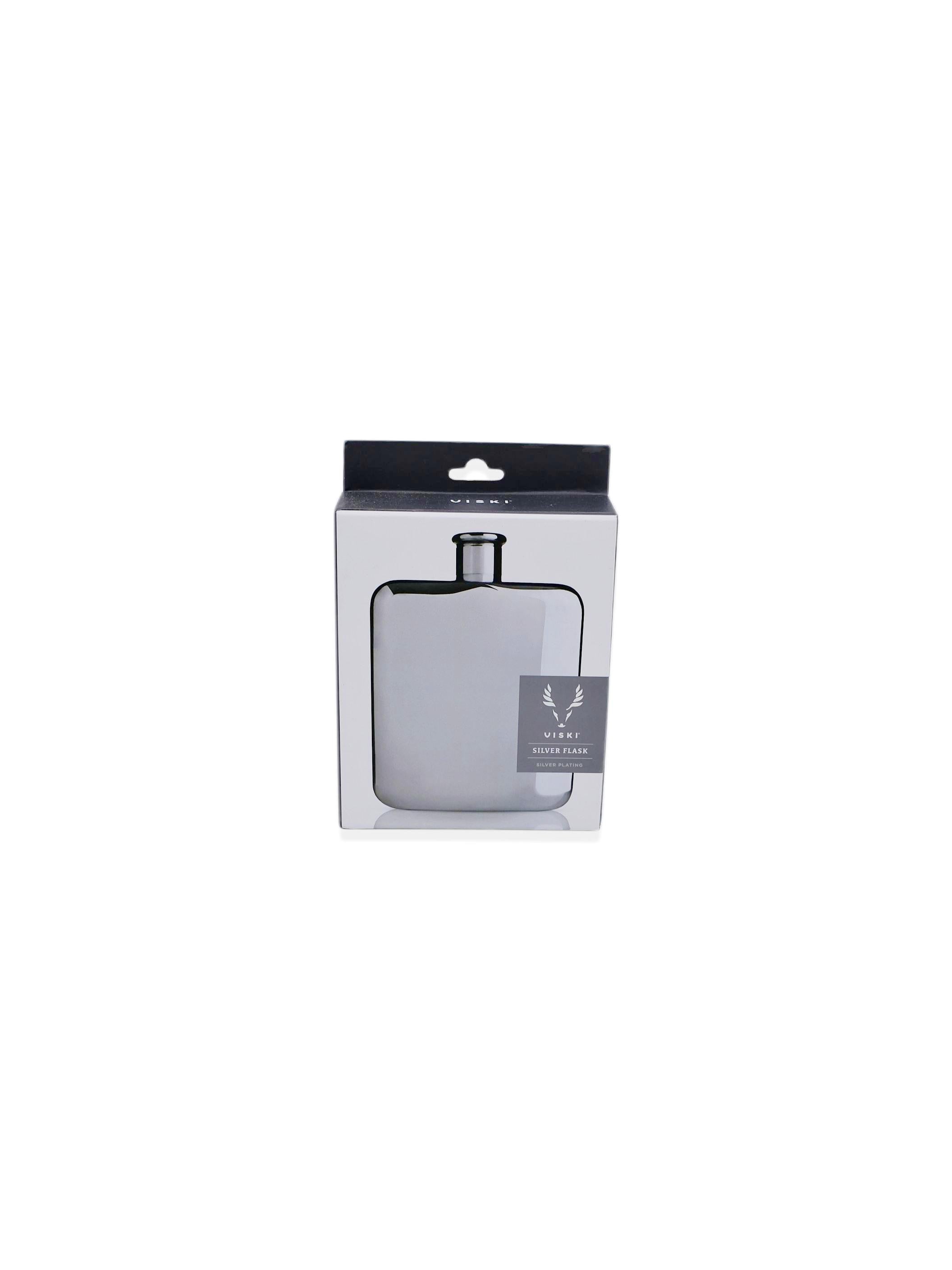 Harrison Stainless Steel Flask in Silver Viski