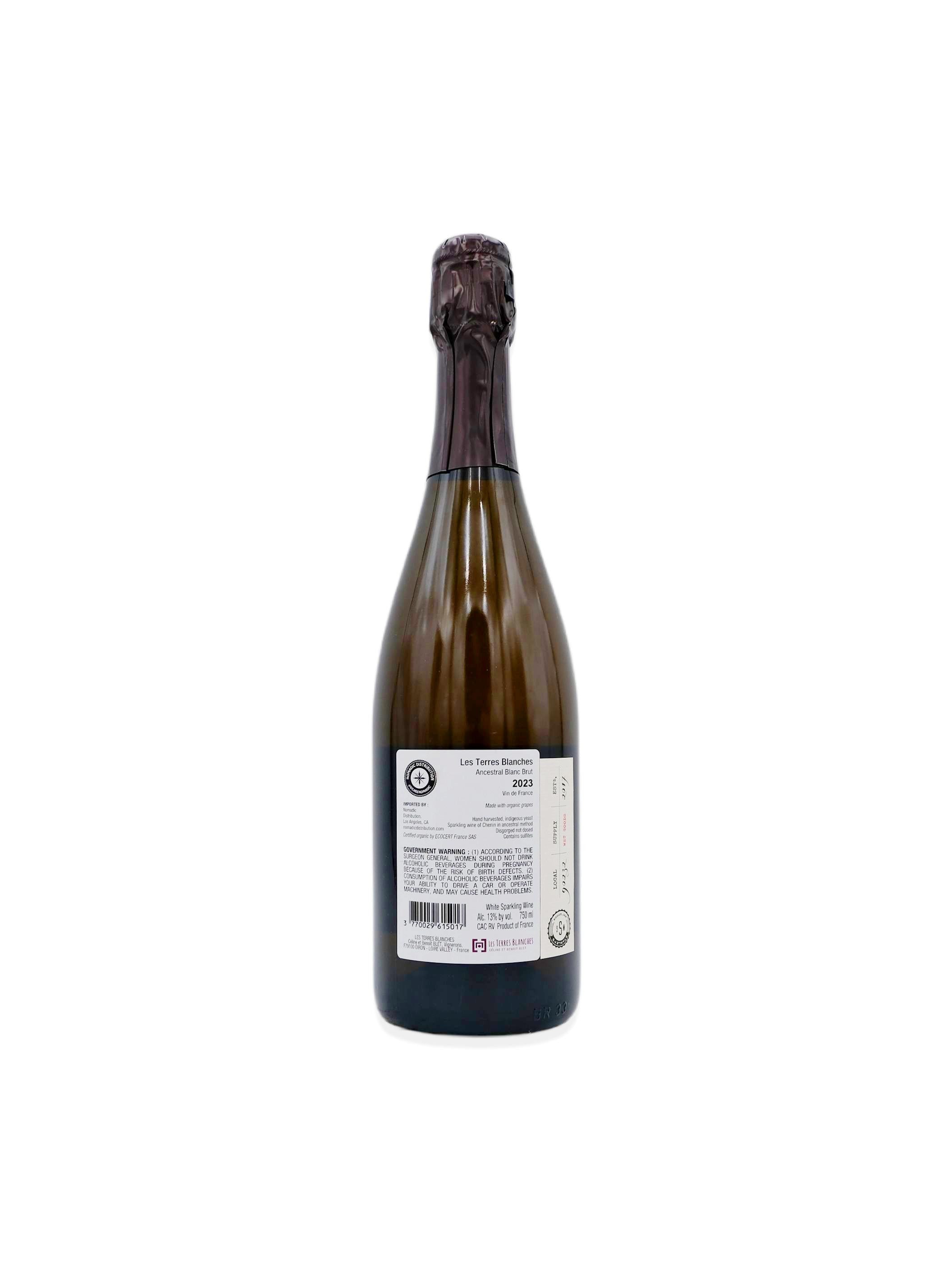 2023 Les Terres Blanches Ancestral Blanc Brut 750mL