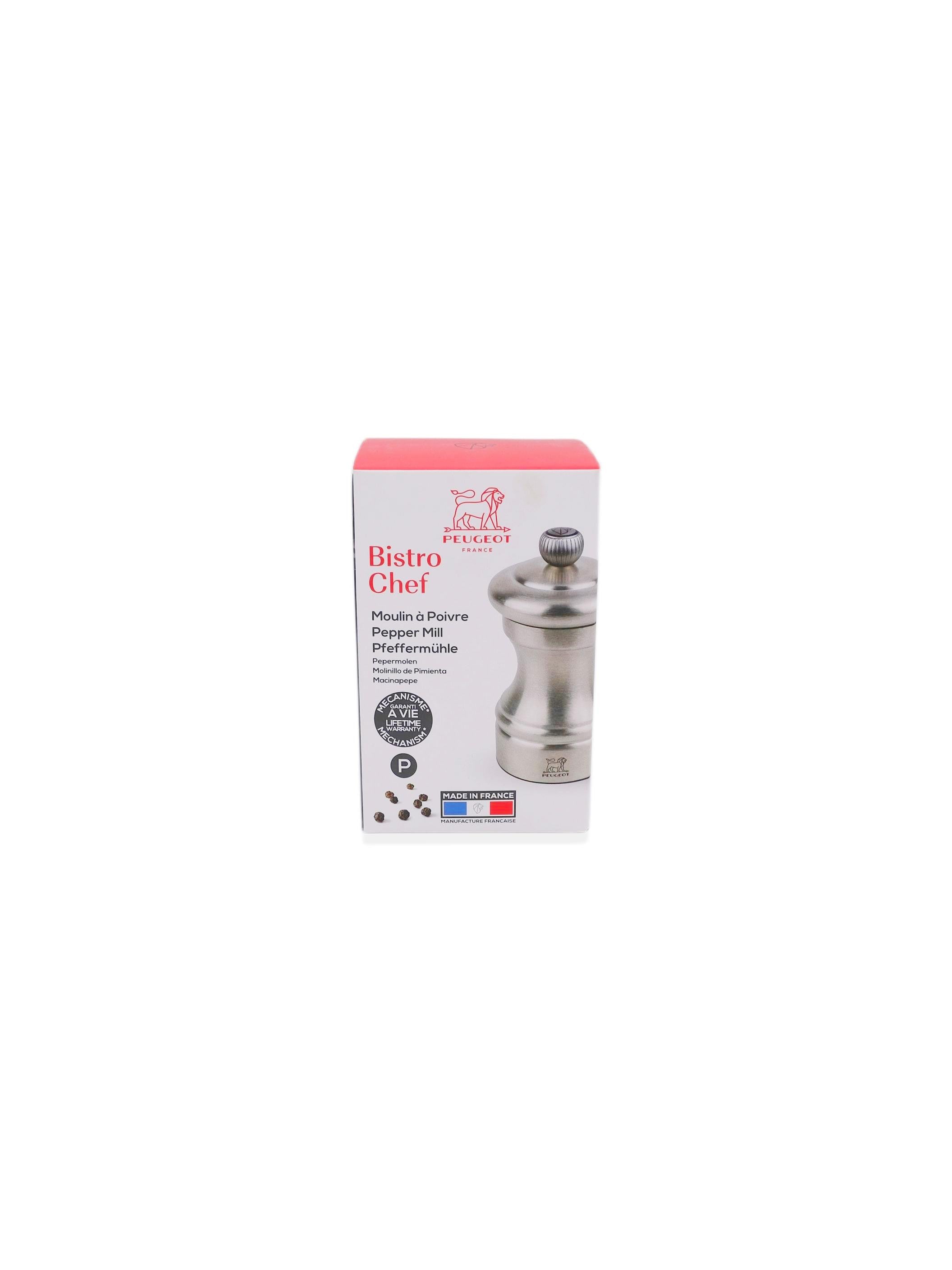 Peugeot Bistro Chef Stainless Pepper Mill 10cm