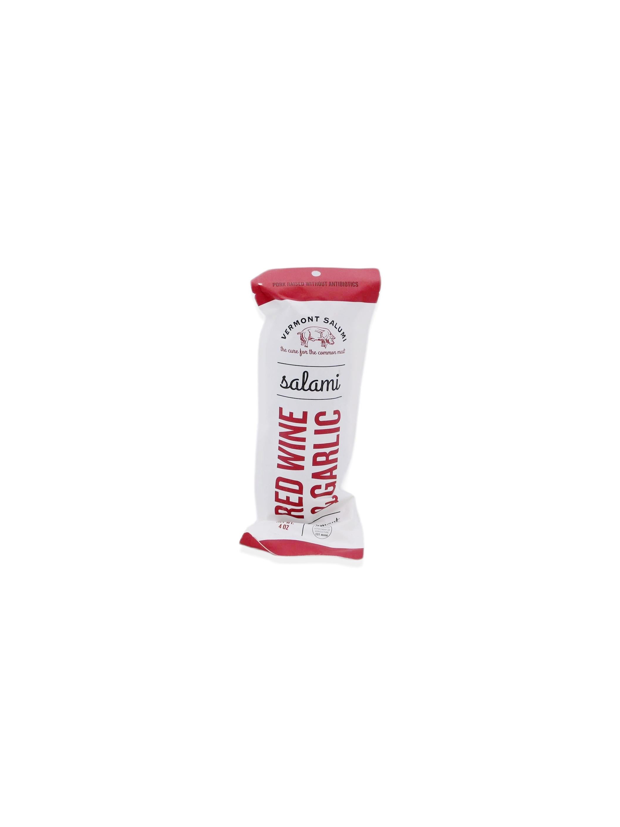 Vermont Salumi Red Wine & Garlic Salami Chub 4oz