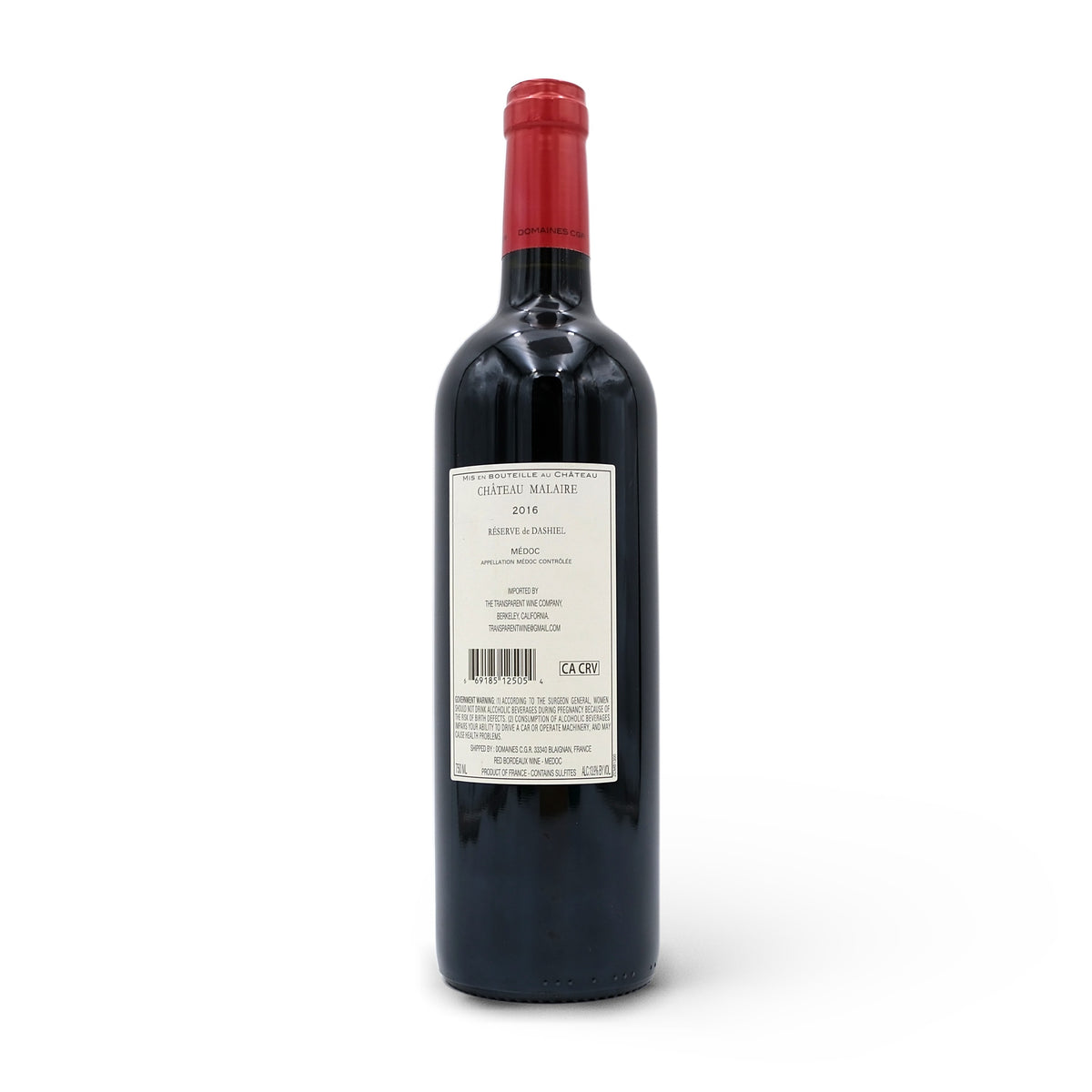 2016 Château Malaire Médoc 'Réserve de Dashiel' 750mL