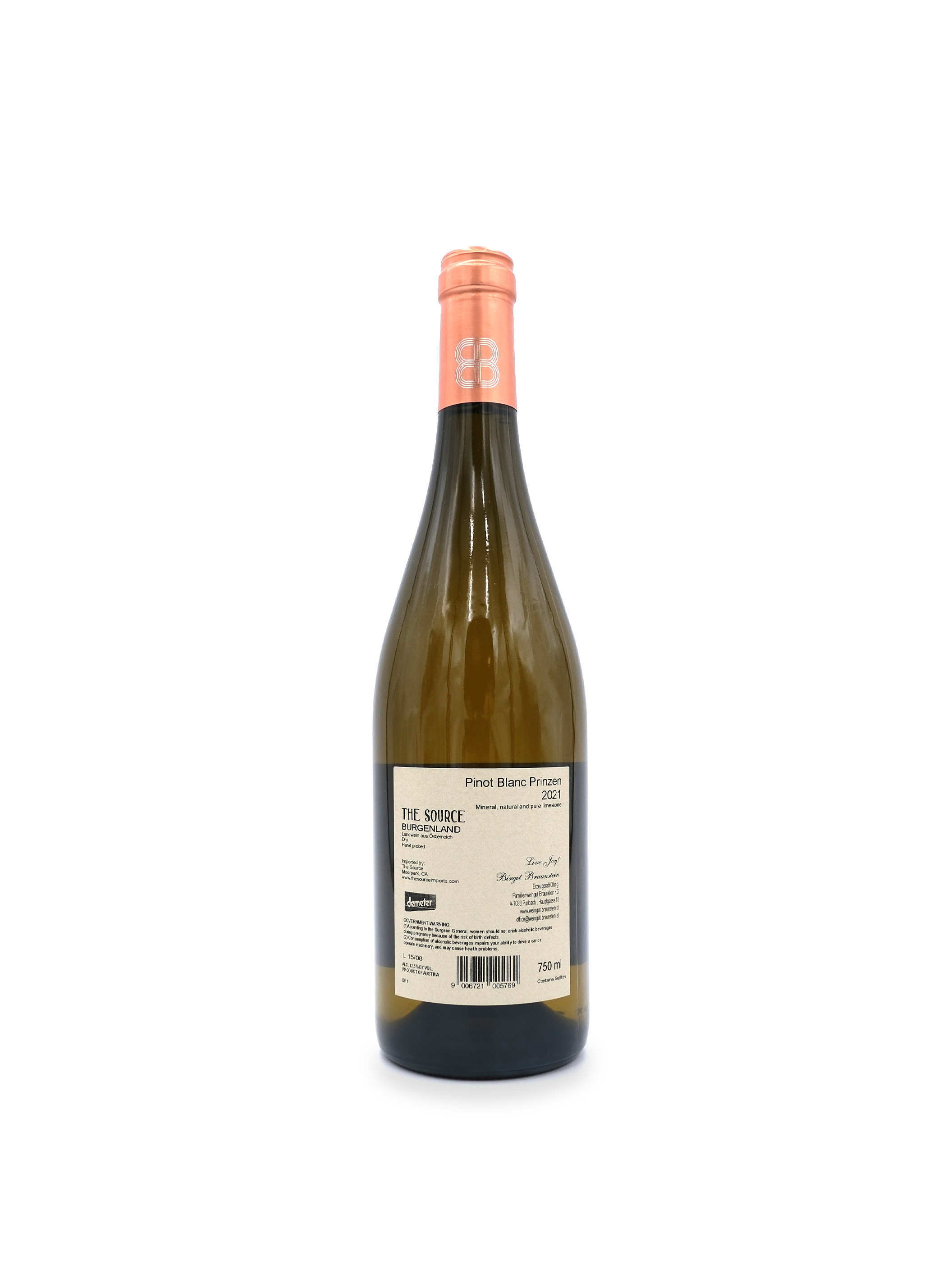 2021 Birgit Braunstein 'Prinzen' Pinot Blanc 750mL