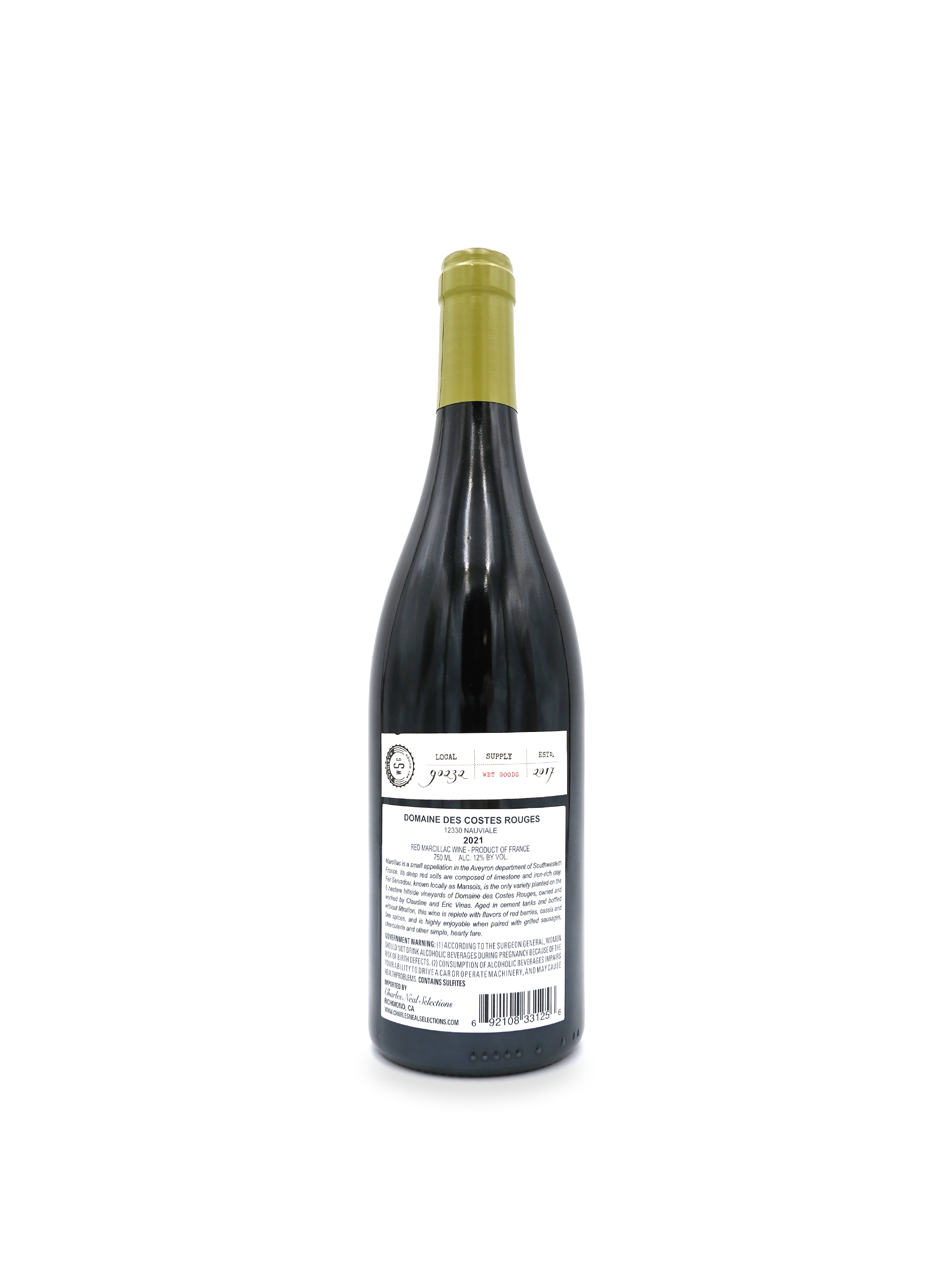 2021 Domaine Des Costes Rouges Marcillac 'Tandem' 750mL