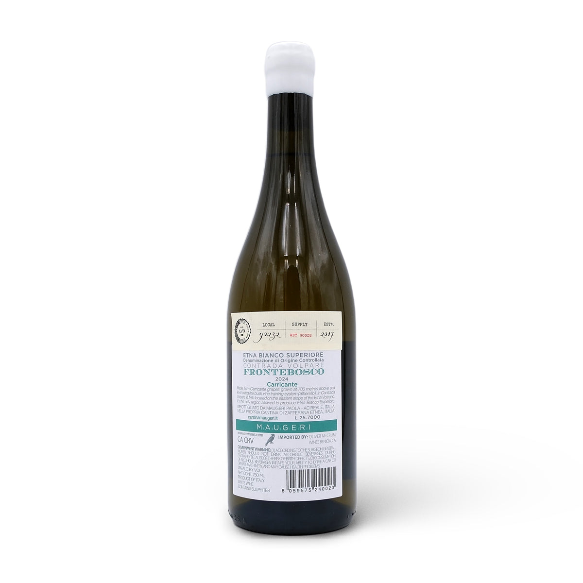 2024 Maugeri Etna Bianco Superiore Contrada Volpare ' Frontebosco' 750mL