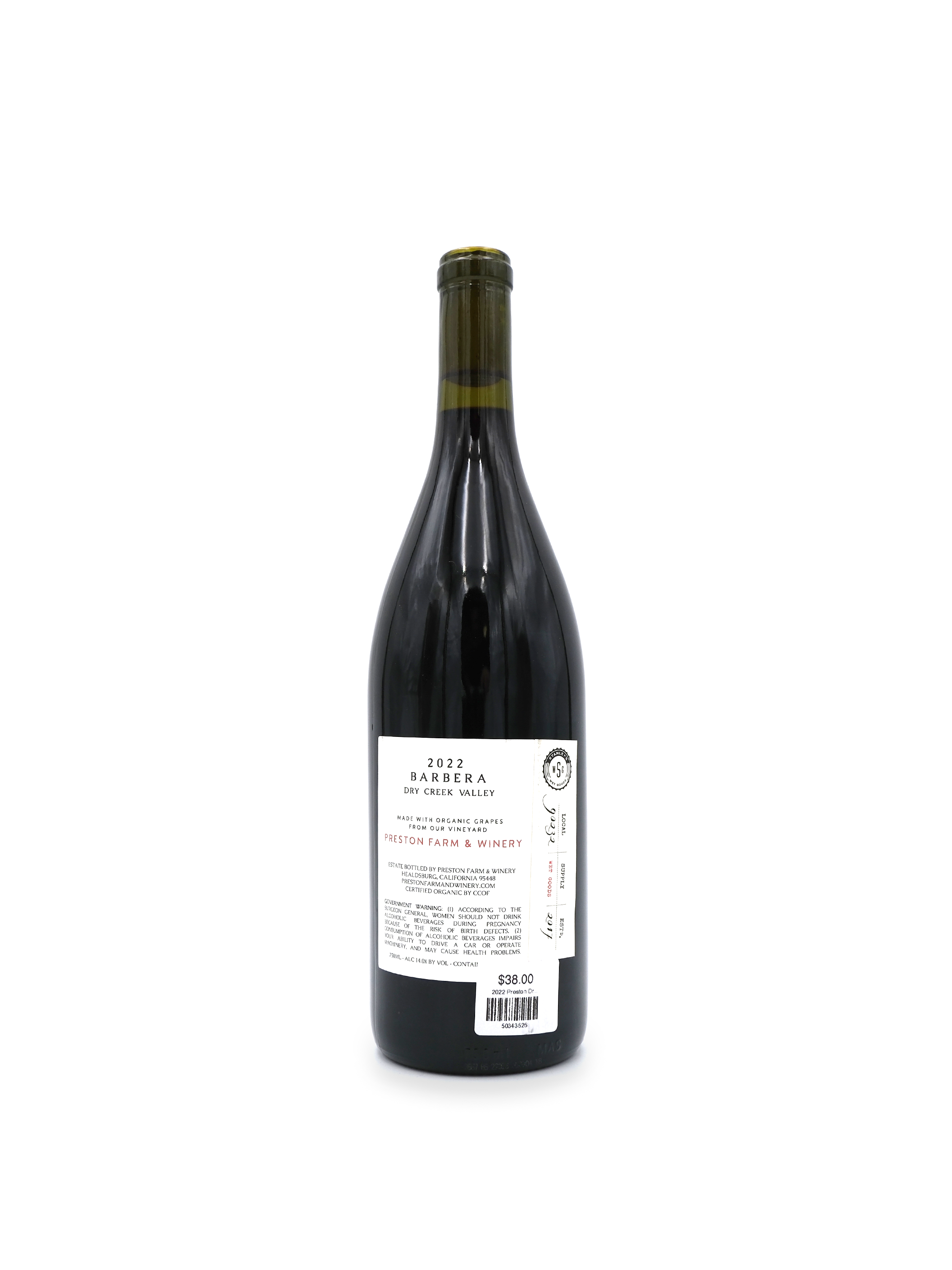 2022 Preston Dry Creek Valley Barbera 750mL