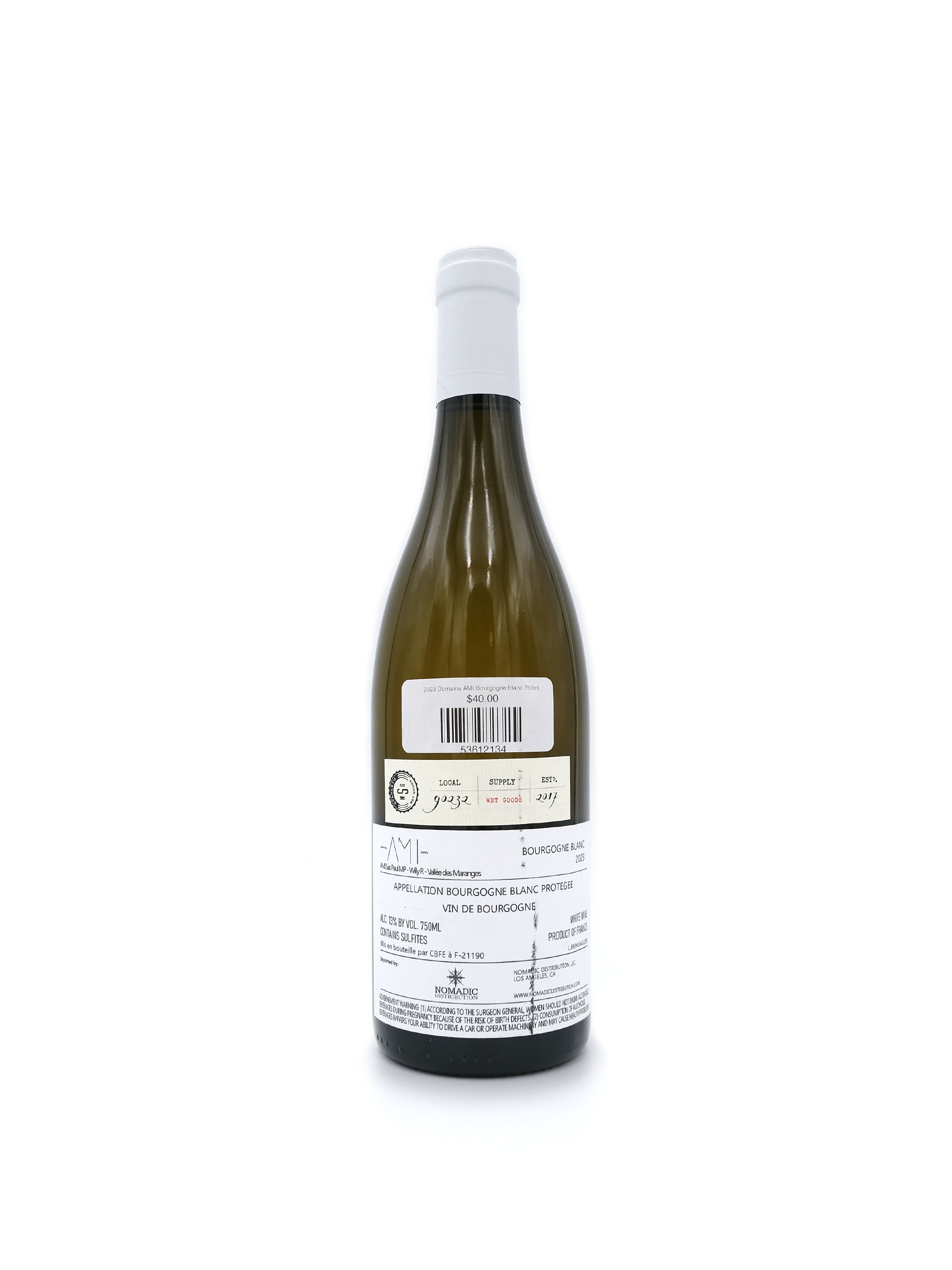 2023 Domaine AMI Bourgogne Blanc 750mL