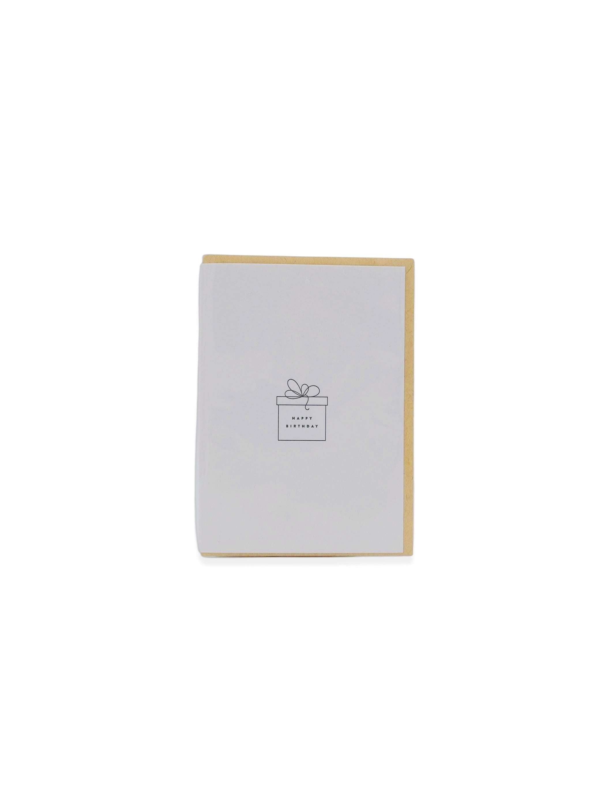 Happy Birthday Present Icon Letterpress Greeting Card