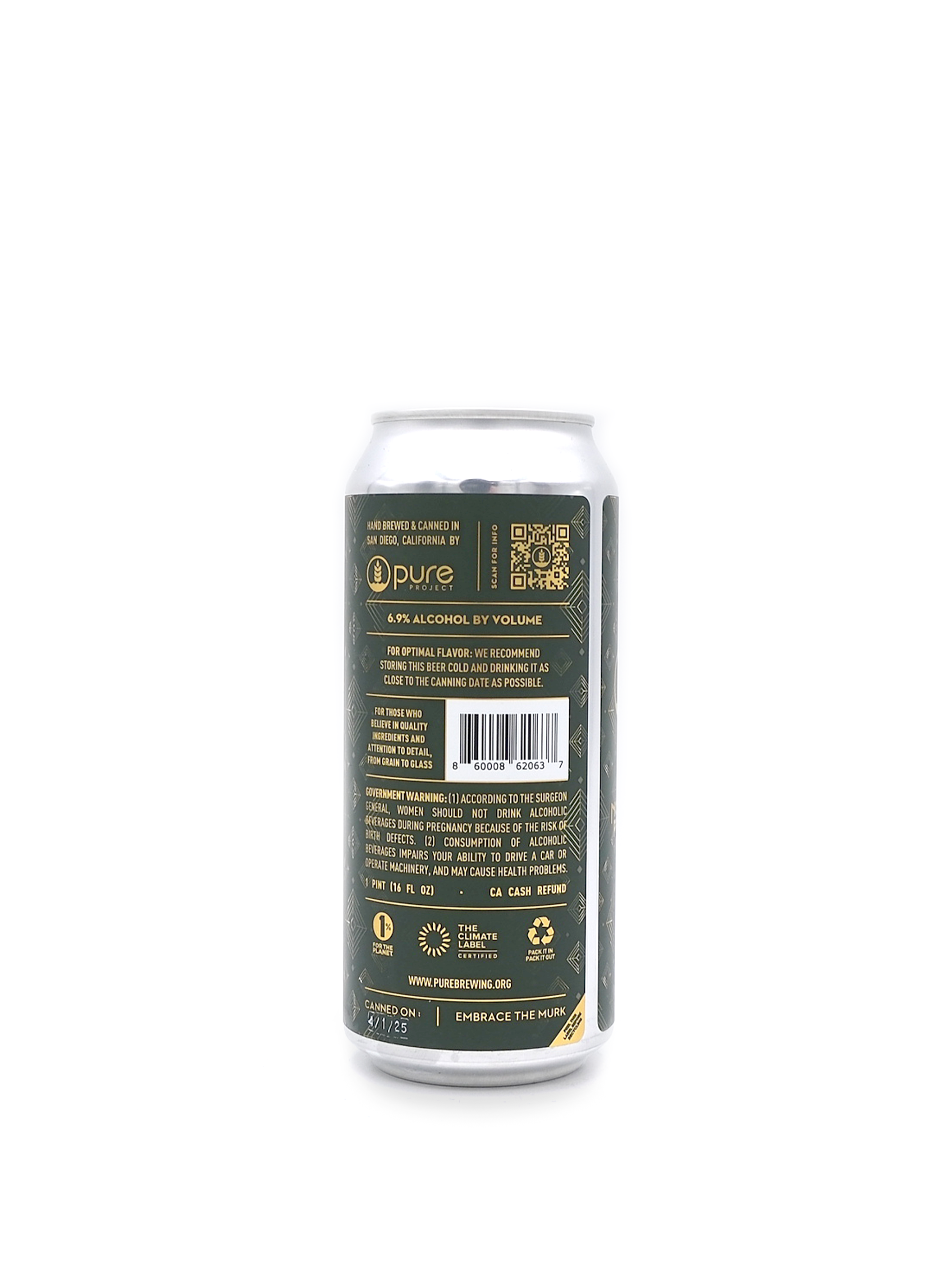 Pure Project Hidden Gold Murky IPA 16oz