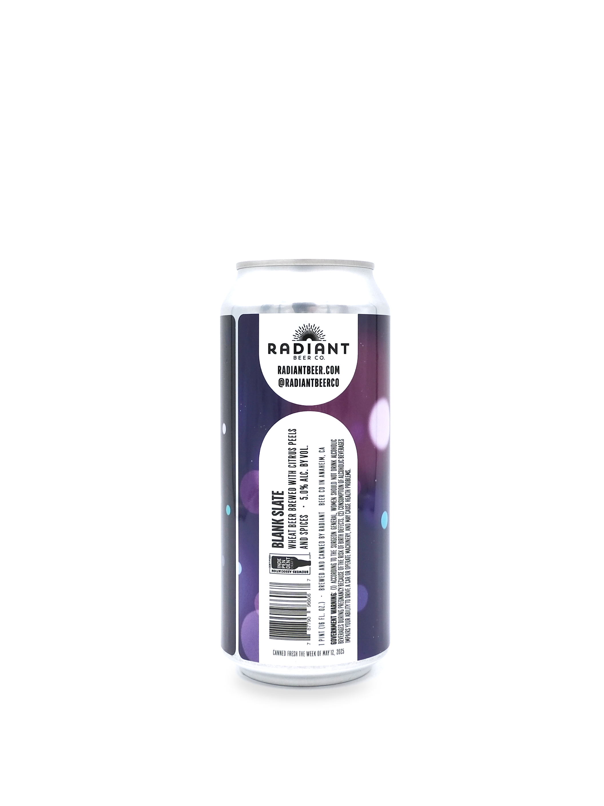 Radiant Beer Co. 'Blank Slate' Witbier 16oz