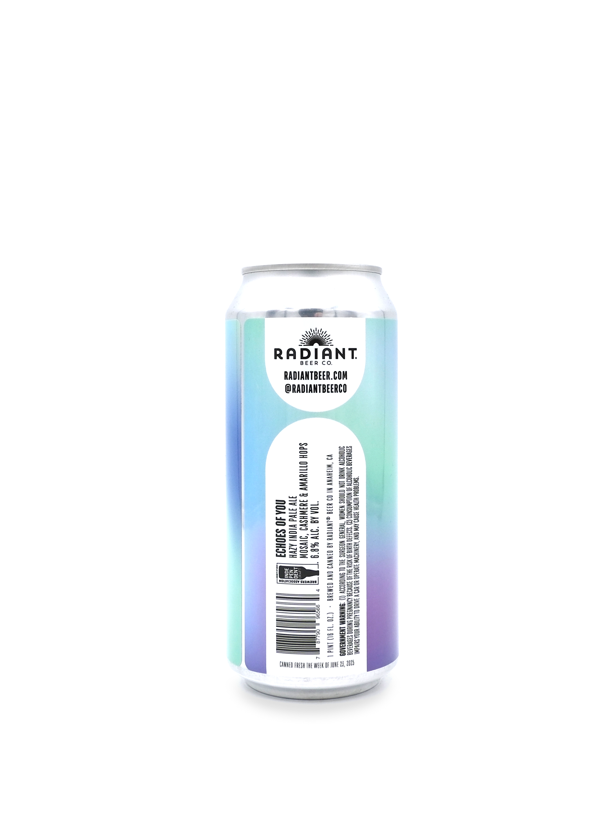 Radiant Beer Co. "Echoes of You" Hazy IPA 16oz