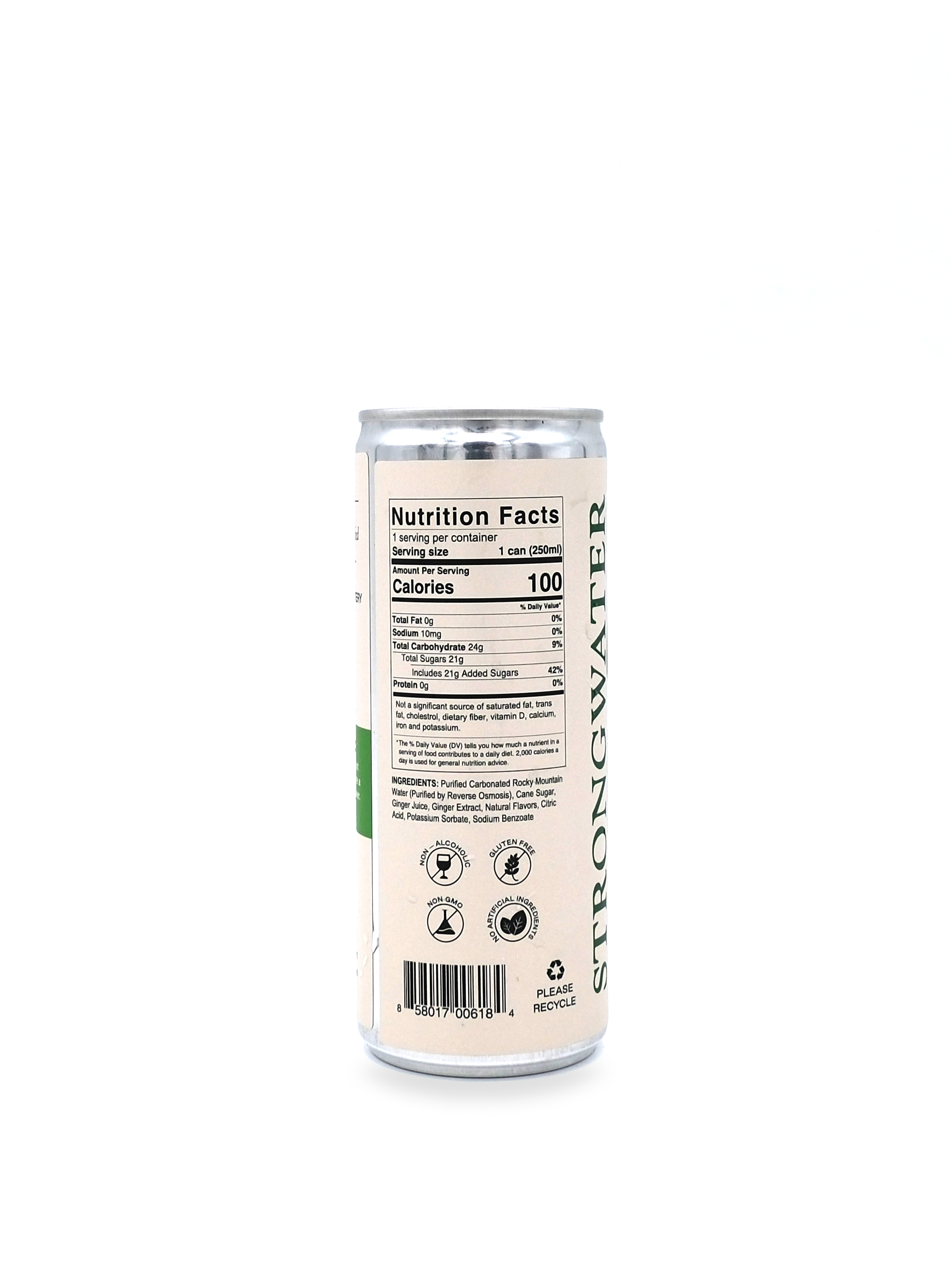 Strongwater Ginger Beer Soda Can 250mL