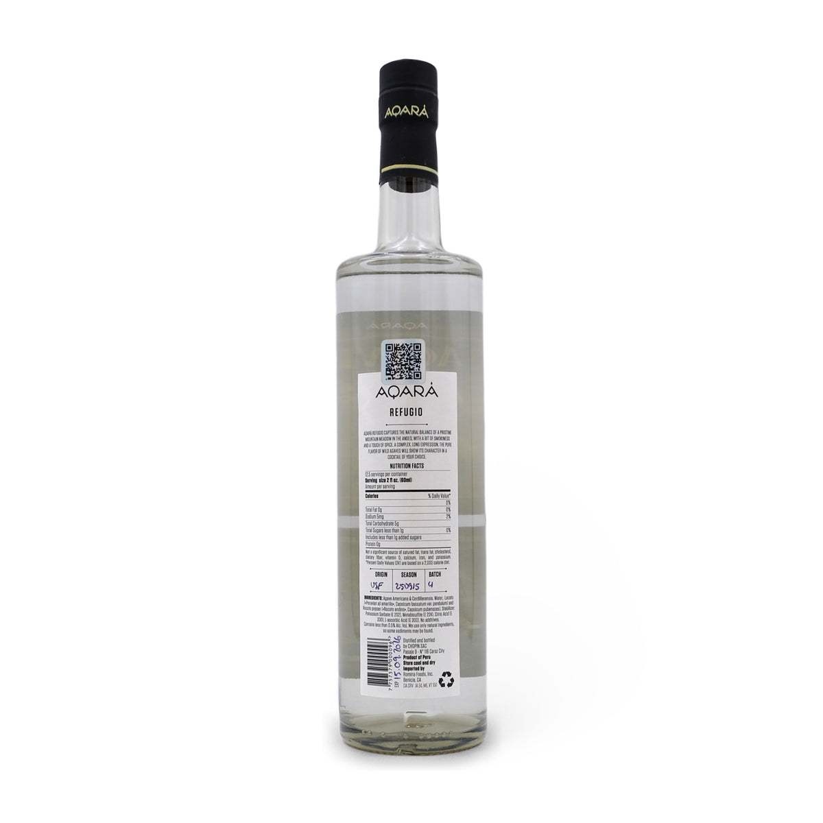 Aqara Agave de Los Andes Refugio Zero Proof 750mL