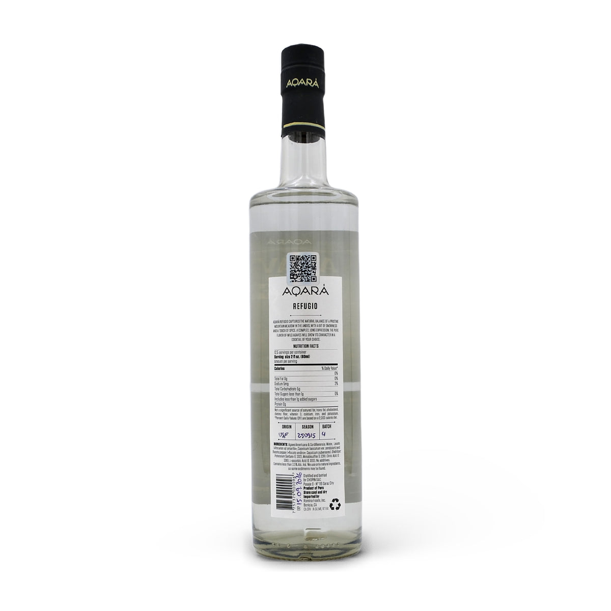Aqara Agave de Los Andes Refugio Zero Proof 750mL