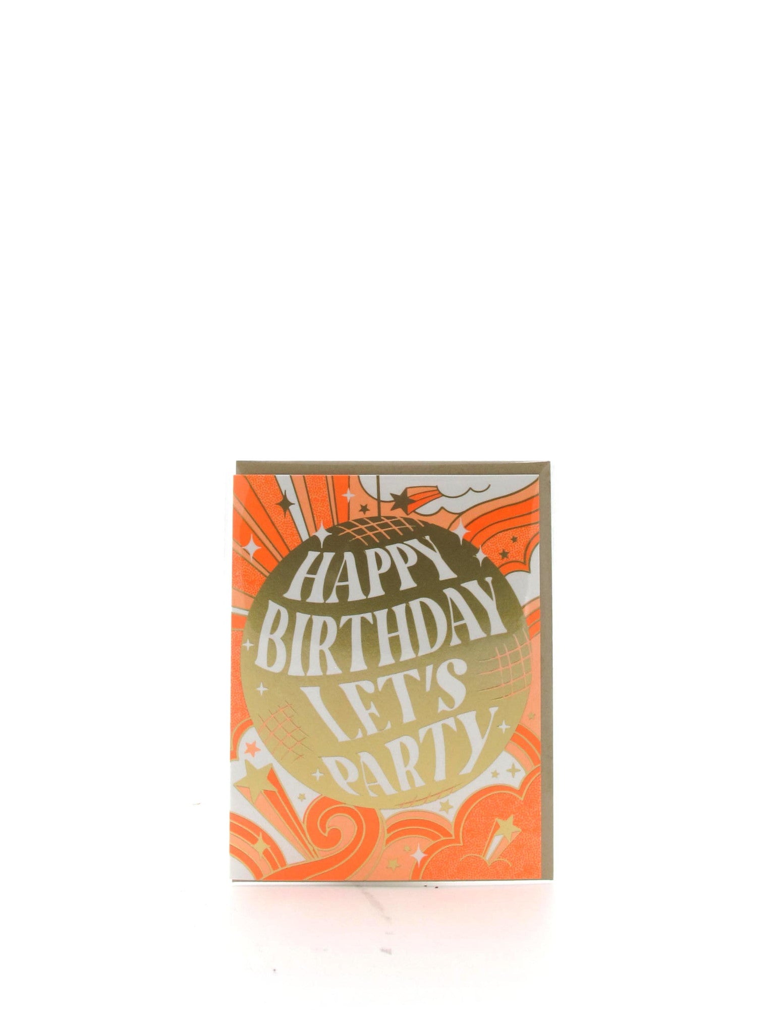 Happy Birthday Let's Party Disco Ball Egg Press Greeting Card