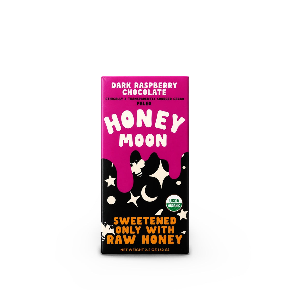 Honeymoon Chocolates Raspberry Dark Chocolate Honey Bar 2.2oz/62g