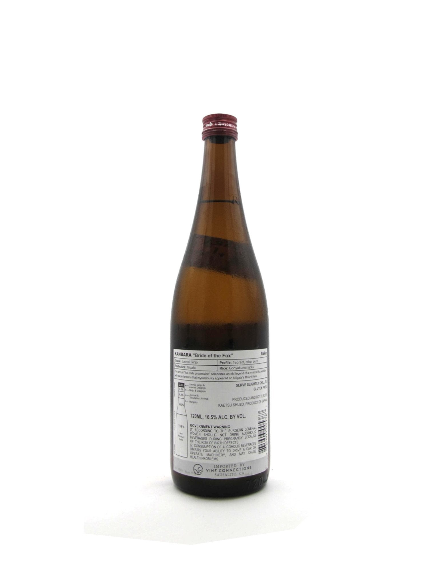 Kanbara "Bride Of The Fox" Junmai Ginjo 720ml
