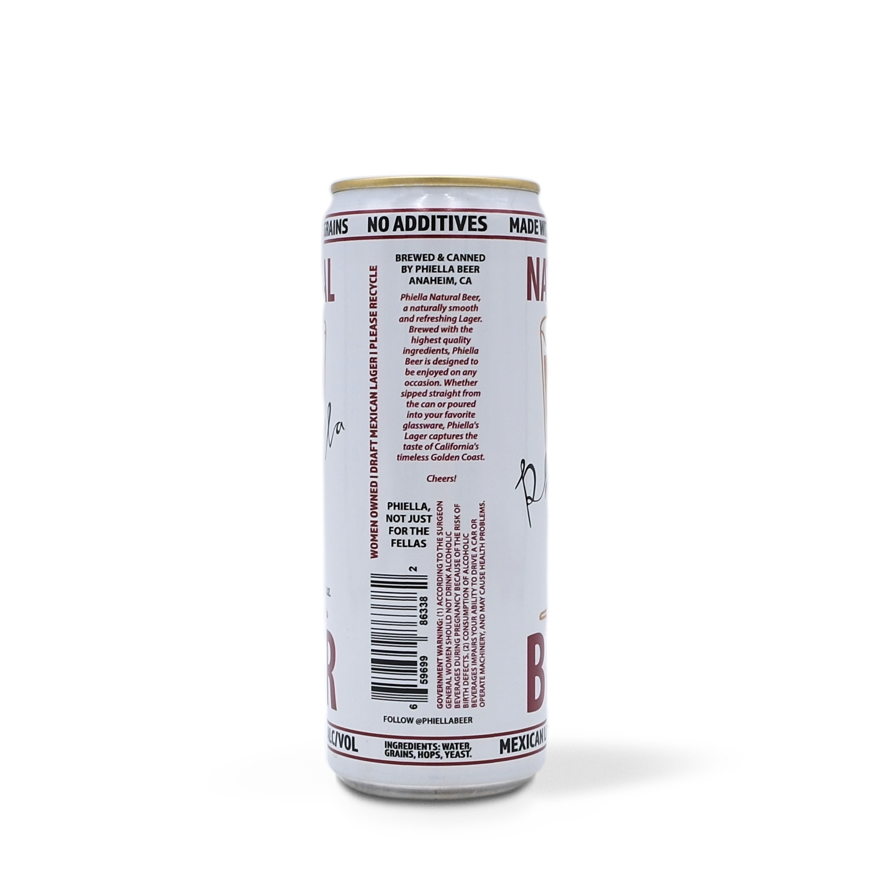 Phiella Natural Lager Beer 355mL
