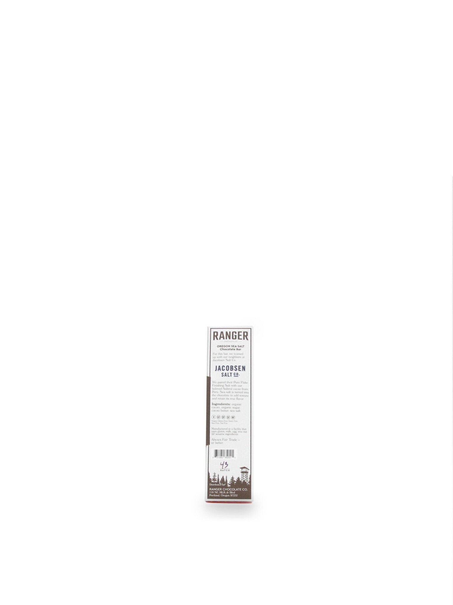 Ranger Oregon Sea Salt 75% Chocolate Bar 1.25oz