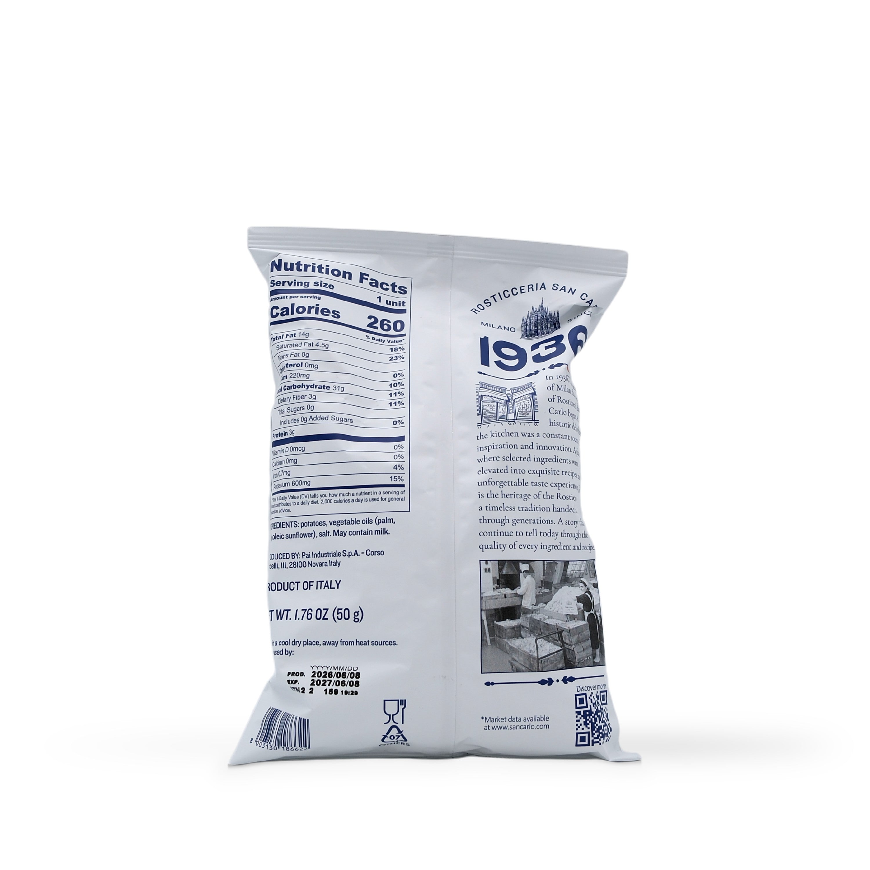 San Carlo 1936 Wavy Potato Chips 1.76oz/50g