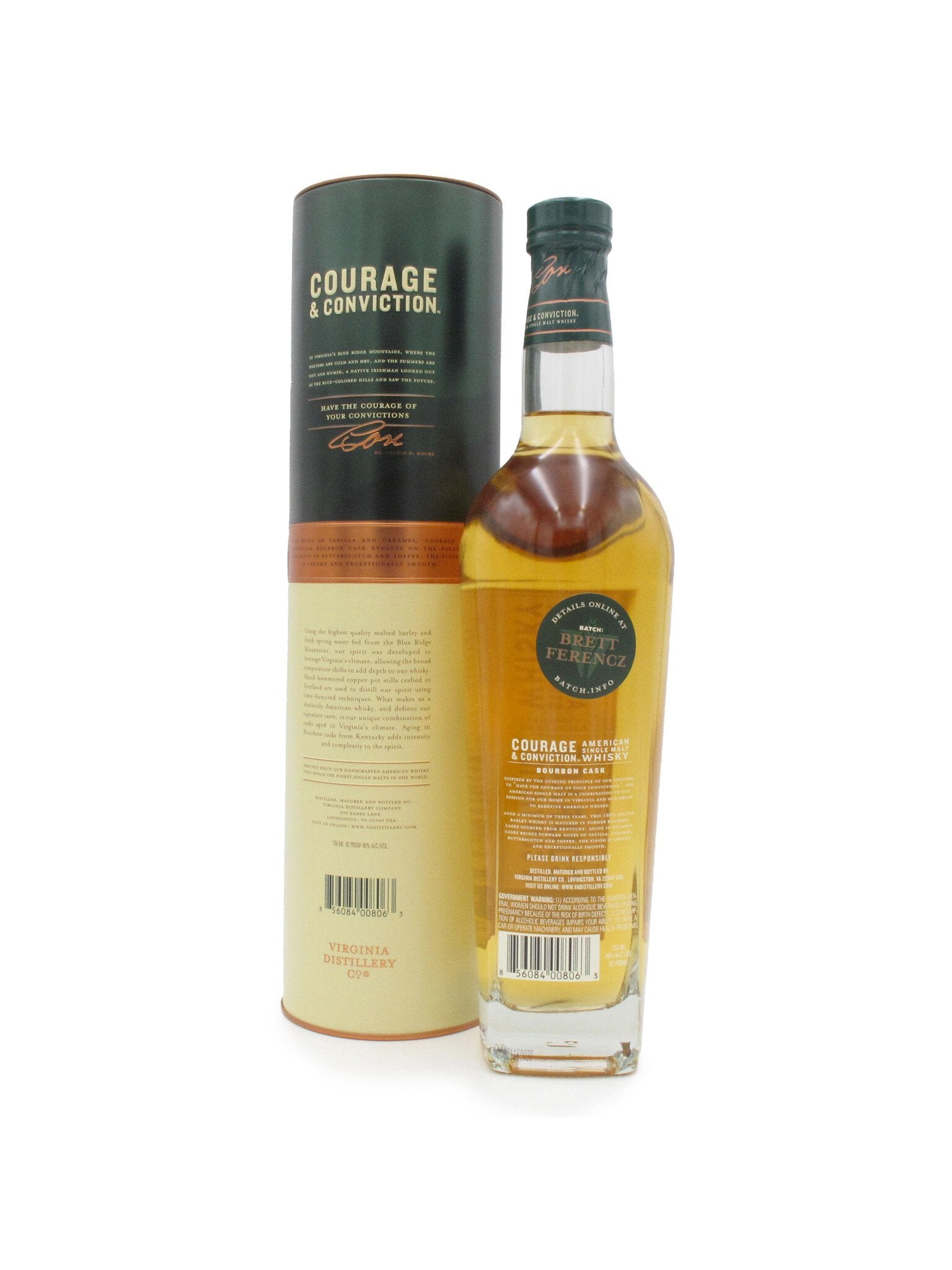 Virginia Distilling Courage & Conviction Bourbon Cask Single Malt 750mL