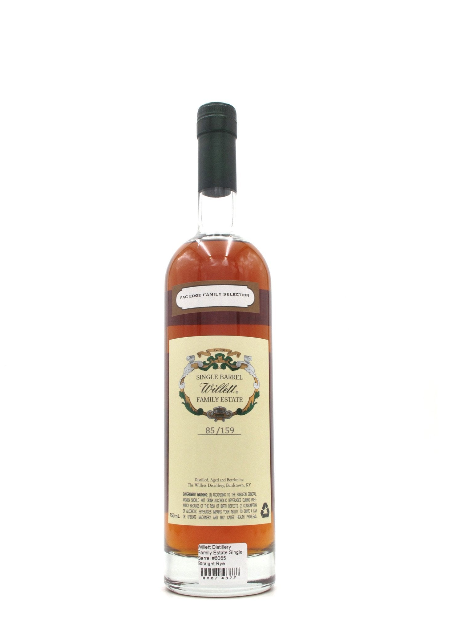 Willett Family Estate Rye 4 Yr Cask Strength 750mL