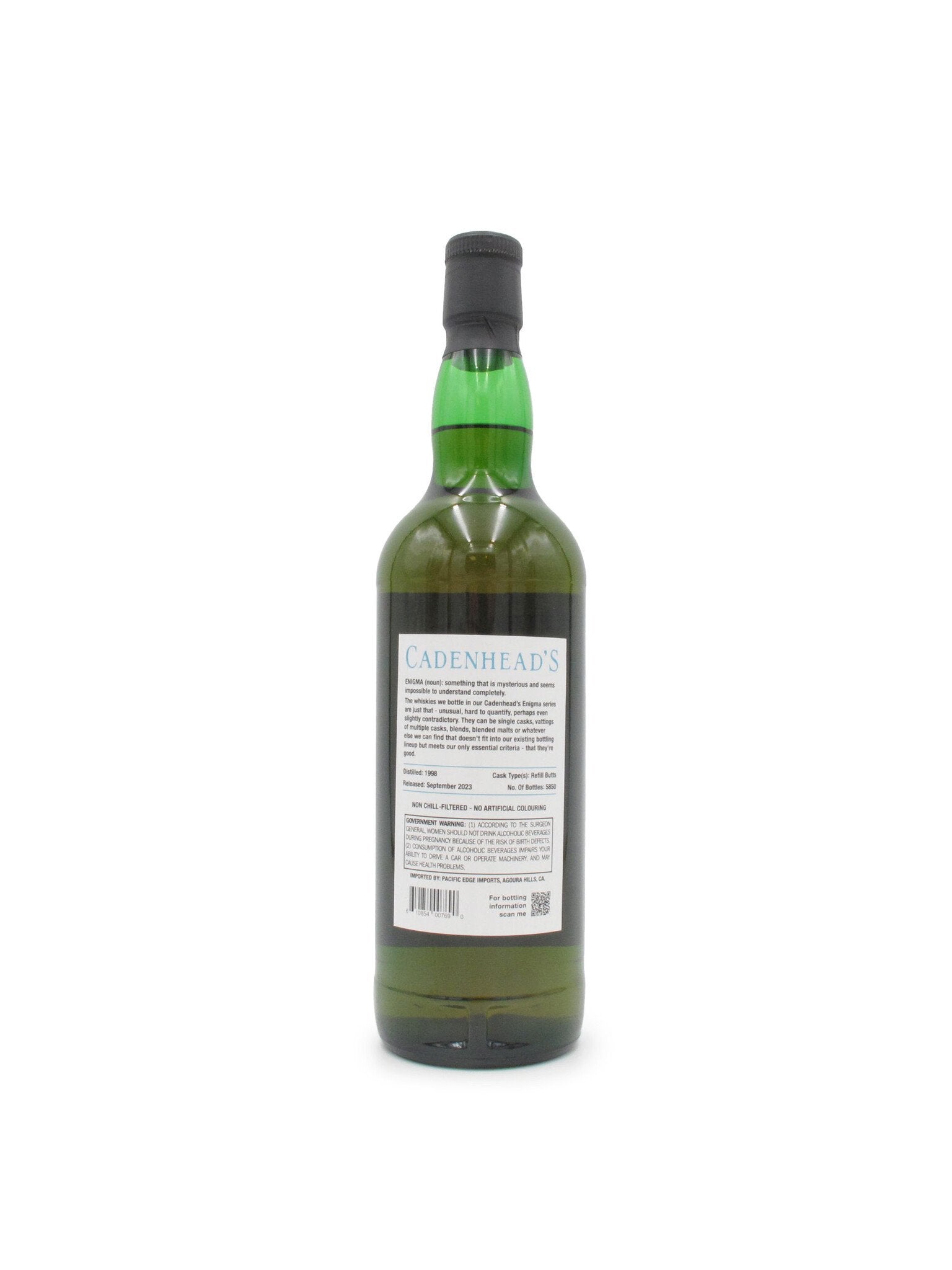 William Cadenhead Enigma 1998 25 Year Blended Scotch 700ml